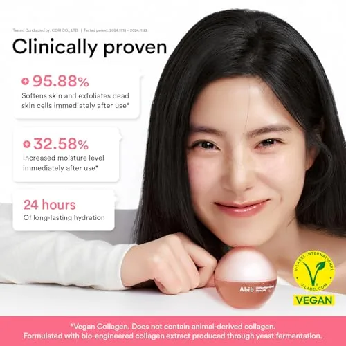 Abib ▫️ PDRN Collagen Lip Mask Glazed Jelly 0,38 fl oz / 11 ml | Máscara labial hidratante coreana, bálsamo noturno (Overnight Sleeping Mask) para lábios secos e gretados, presente ideal para mulheres 6