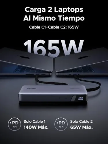 UGREEN ▫️ Nexode 165 W Power Bank 25 000 mAh Bateria Externa Carregamento Rápido PD 140 W 3