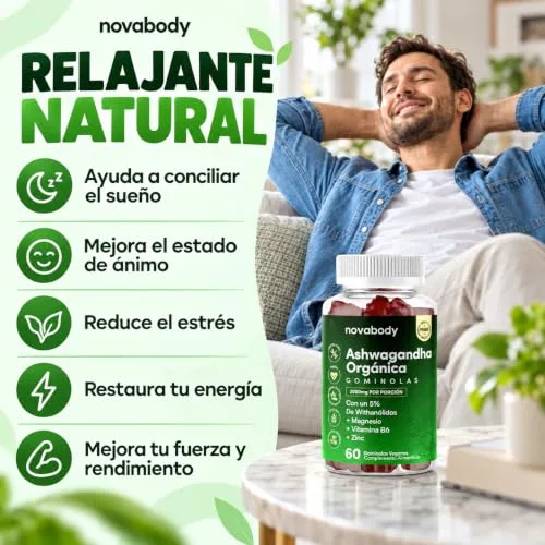 Novabody ▫️ Gomas de Ashwagandha 2000 mg, sem açúcar, 100% naturais, veganas, de alta potência 4