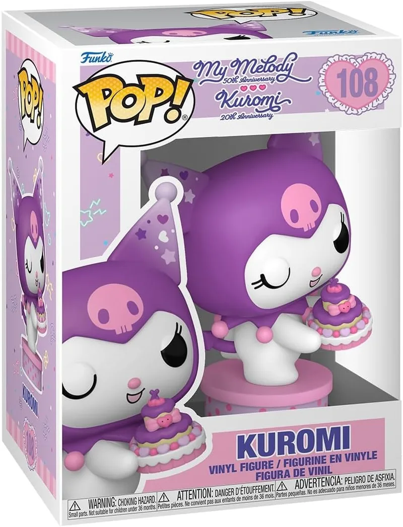Funko ▫️ Pop! Sanrio: Hello Kitty S8- Kuromi Present - Figura de Vinil Colecionável - Ideia para Prenda - Mercadoria Oficial - Brinquedos para Crianças e Adultos - Fãs de Anime - Bonecas Coleccionáveis
