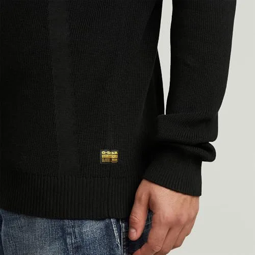 G-STAR ▫️ 8719965012981 Camisola para homem Structure Half Zip Knit, Preto escuro (Dk Black) D26726-c868-6484, XXL 3