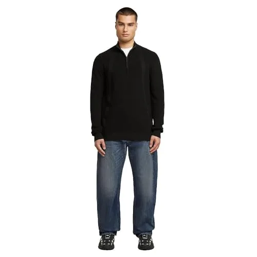 G-STAR ▫️ 8719965012981 Camisola para homem Structure Half Zip Knit, Preto escuro (Dk Black) D26726-c868-6484, XXL 5