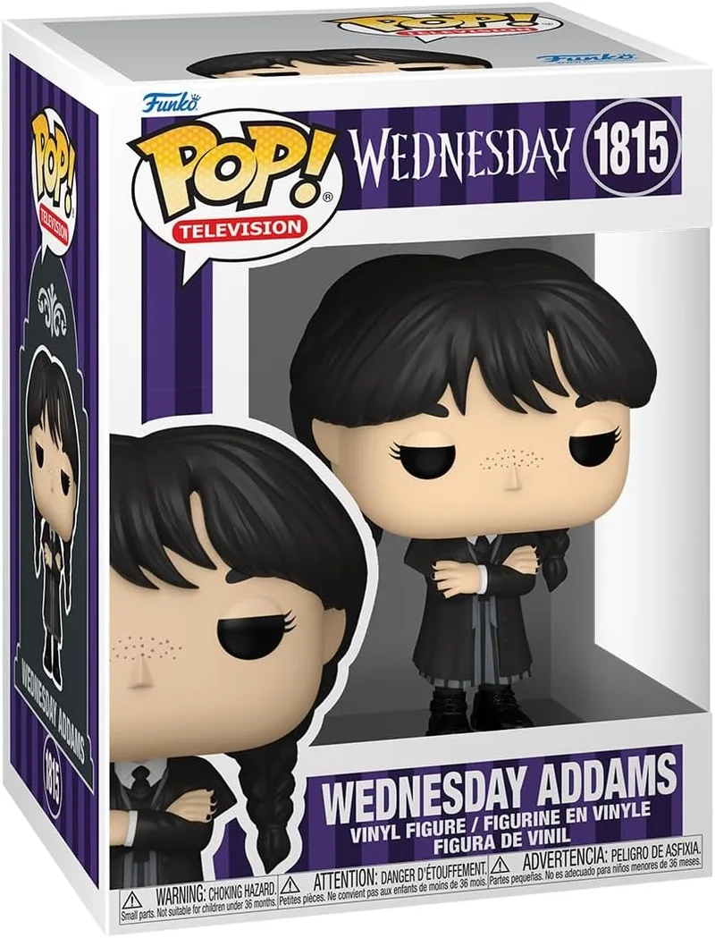 Funko ▫️ Pop! TV: Wednesday - Wednesday - Merlina - Figura de Vinil Colecionável - Ideia para Prenda - Mercadoria Oficial - Brinquedos para Crianças e Adultos - Fãs de TV - Bonecas Coleccionáveis