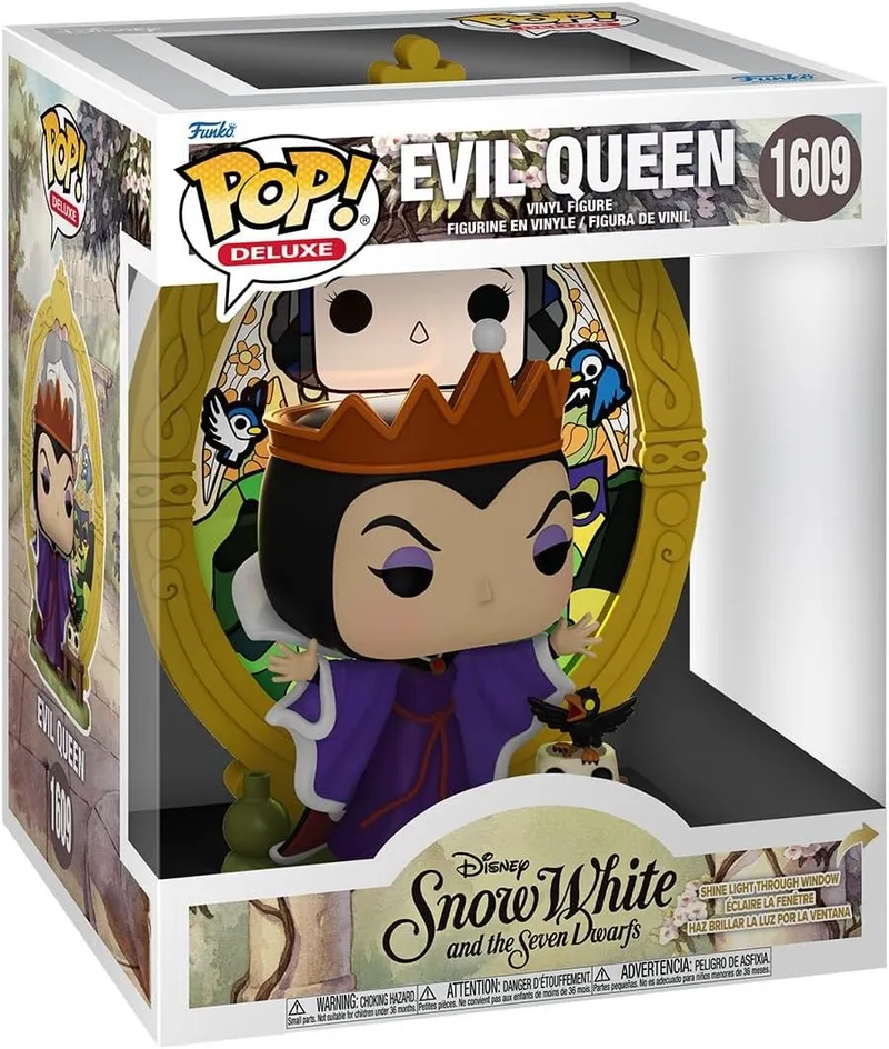 Funko ▫️ Pop! Deluxe: Vilões - Rainha Má - (Vidro) - Vilões da Disney - Figura de vinil colecionável - Ideia para presente - Produtos oficiais - Brinquedos para crianças e adultos - Fãs de terror