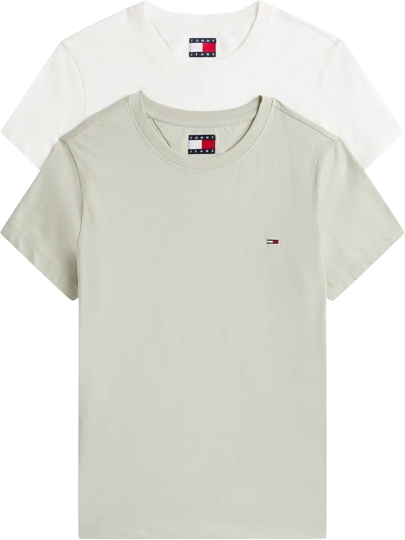 Tommy Jeans ▫️ T-Shirts de manga curta com gola redonda para mulher Pack de 2