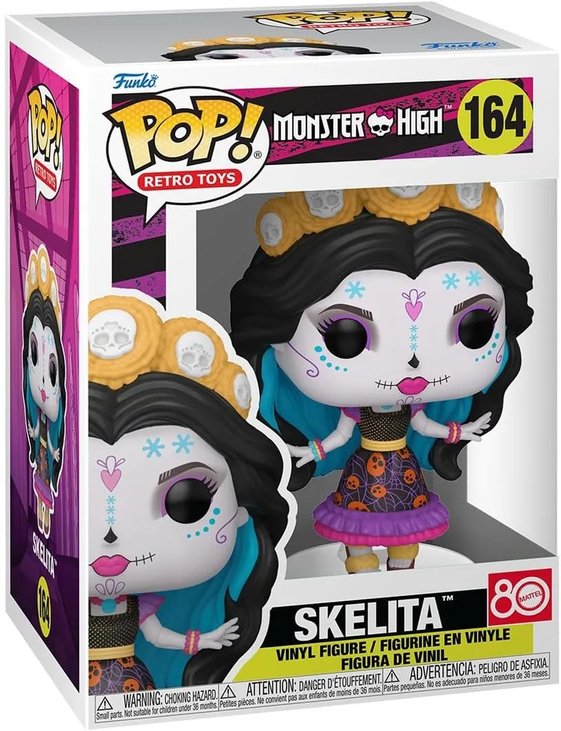 Funko ▫️ Pop! Vinil: Mattel: Monster High - Skelita Skulls - Figura de vinil colecionável - Ideia para presente - Mercadoria oficial - Brinquedos para crianças e adultos - Bonecas coleccionáveis