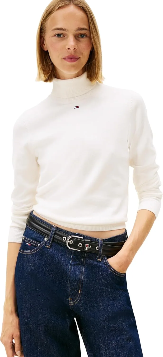 Tommy Jeans ▫️ Tjw Essential Trtlnk Sweater Dw0dw21672 Camisola para mulher