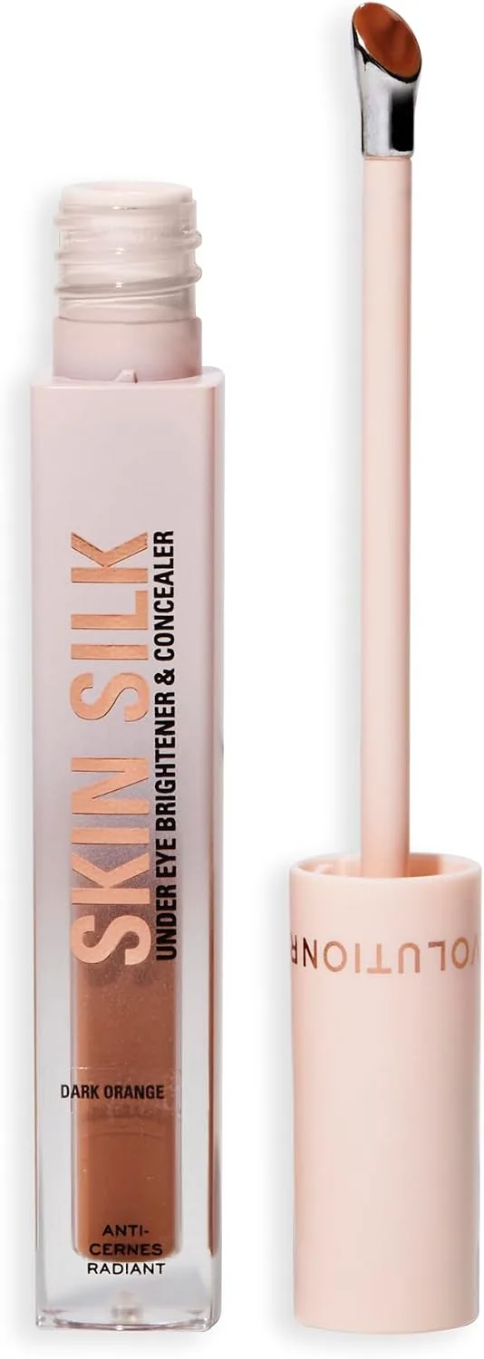 Revolution Beauty London ▫️ Revolution Skin Silk Radiant Serum - Iluminador para os olhos - Hidrata e suaviza com ácido hialurónico e esqualano - Vegan e sem testes em animais - Laranja escuro - 4 ml
