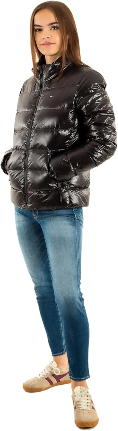 Tommy Jeans ▫️ Jaqueta feminina com fecho de correr para baixo acolchoada à prova de água