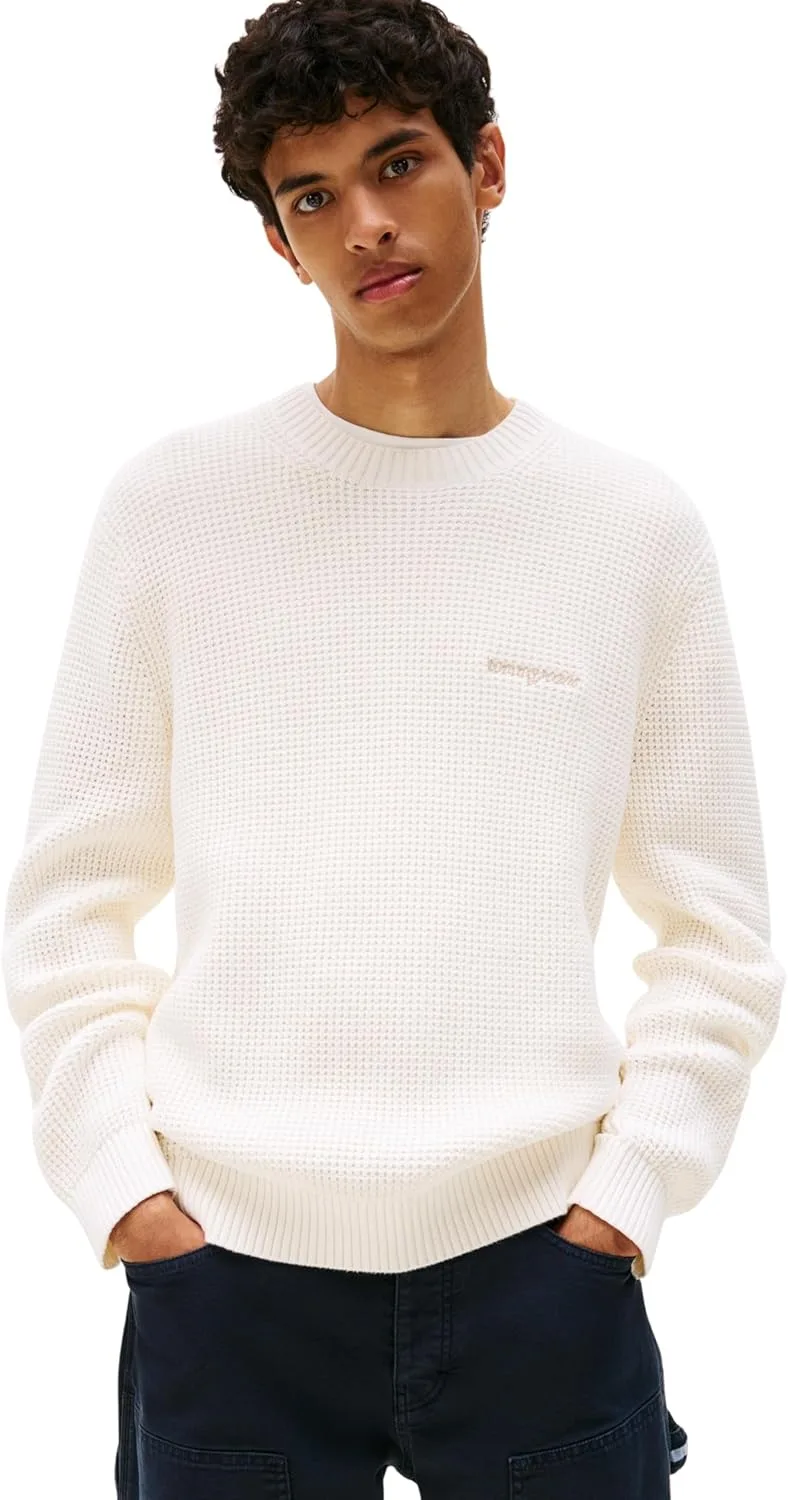 Tommy Jeans ▫️ TJM Reg Script Chunky Sweat Dm0dm22098 Camisola de pulôver para homem