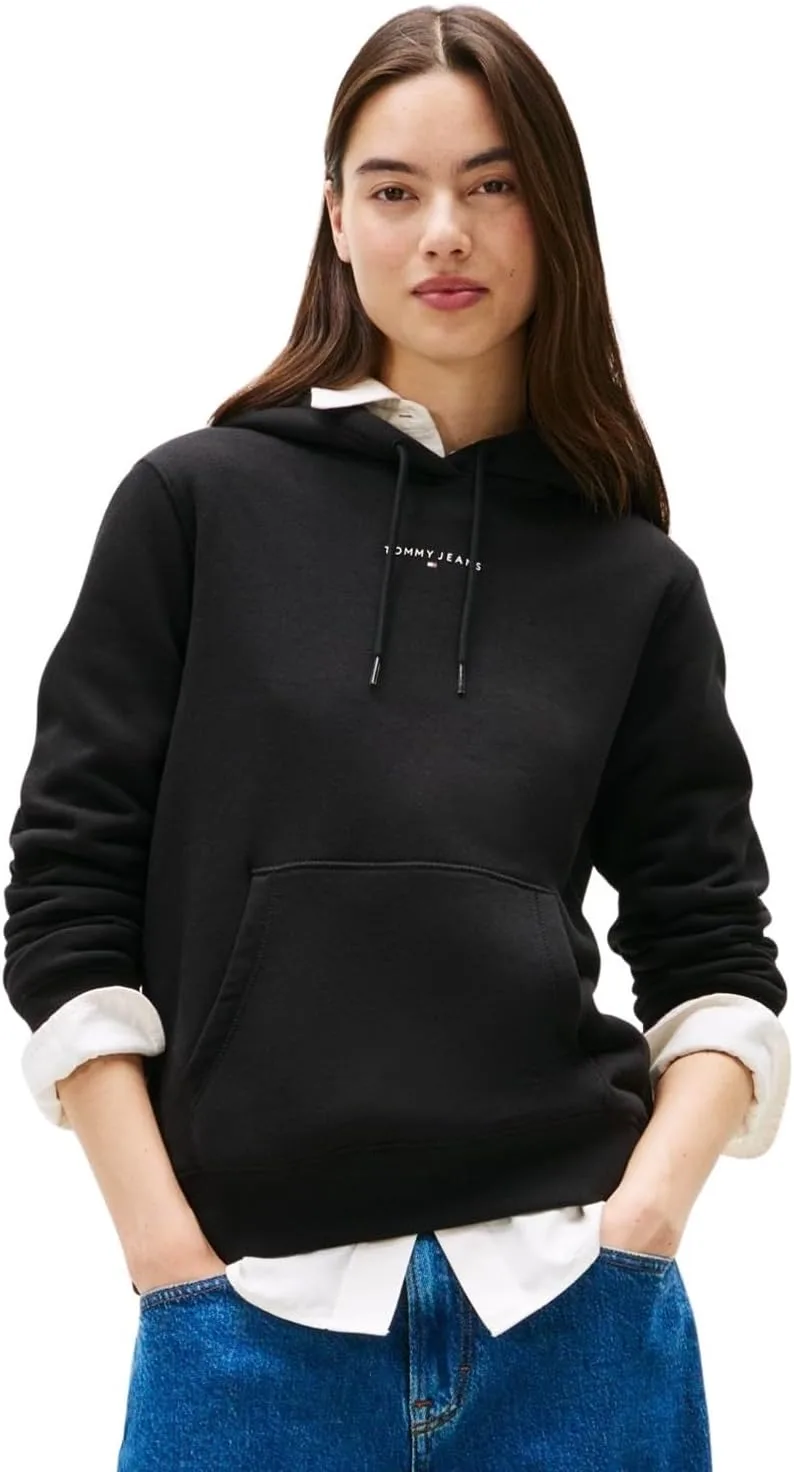 Tommy Jeans ▫️ Moletom com capuz Linear para mulher Moletom com capuz