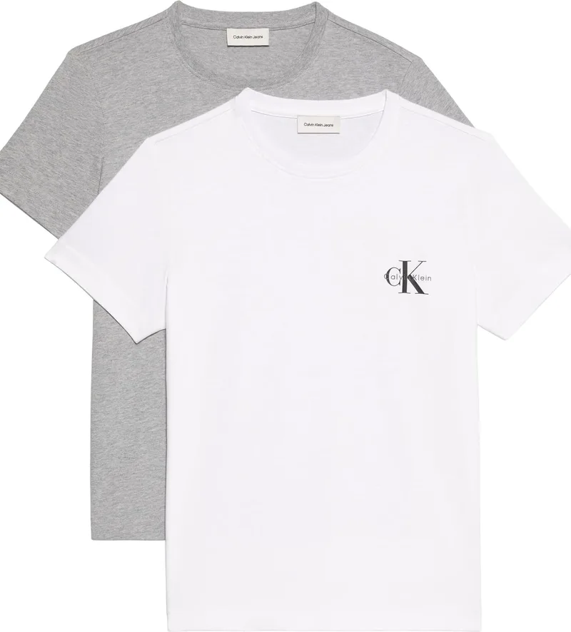 Calvin Klein ▫️ Camisolas de manga curta, conjunto de 2 para mulher, com logótipo e gola redonda