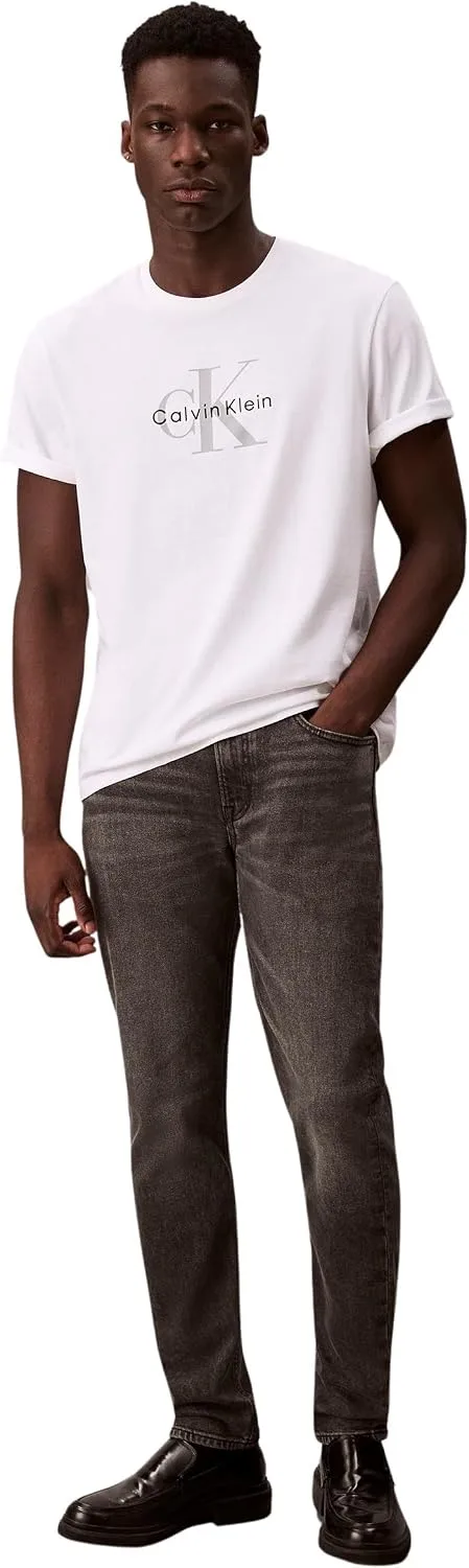 Calvin Klein ▫️ Calças de ganga para homem, modelo Taper Hearst Grey, corte justo