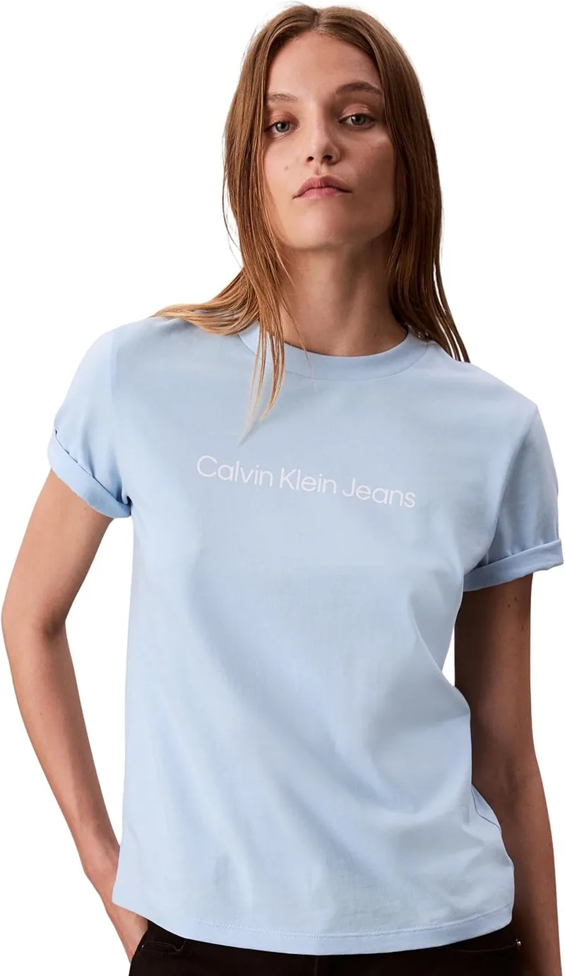 Calvin Klein ▫️ T-shirt de manga curta Women's Logo Classic Regular Fit