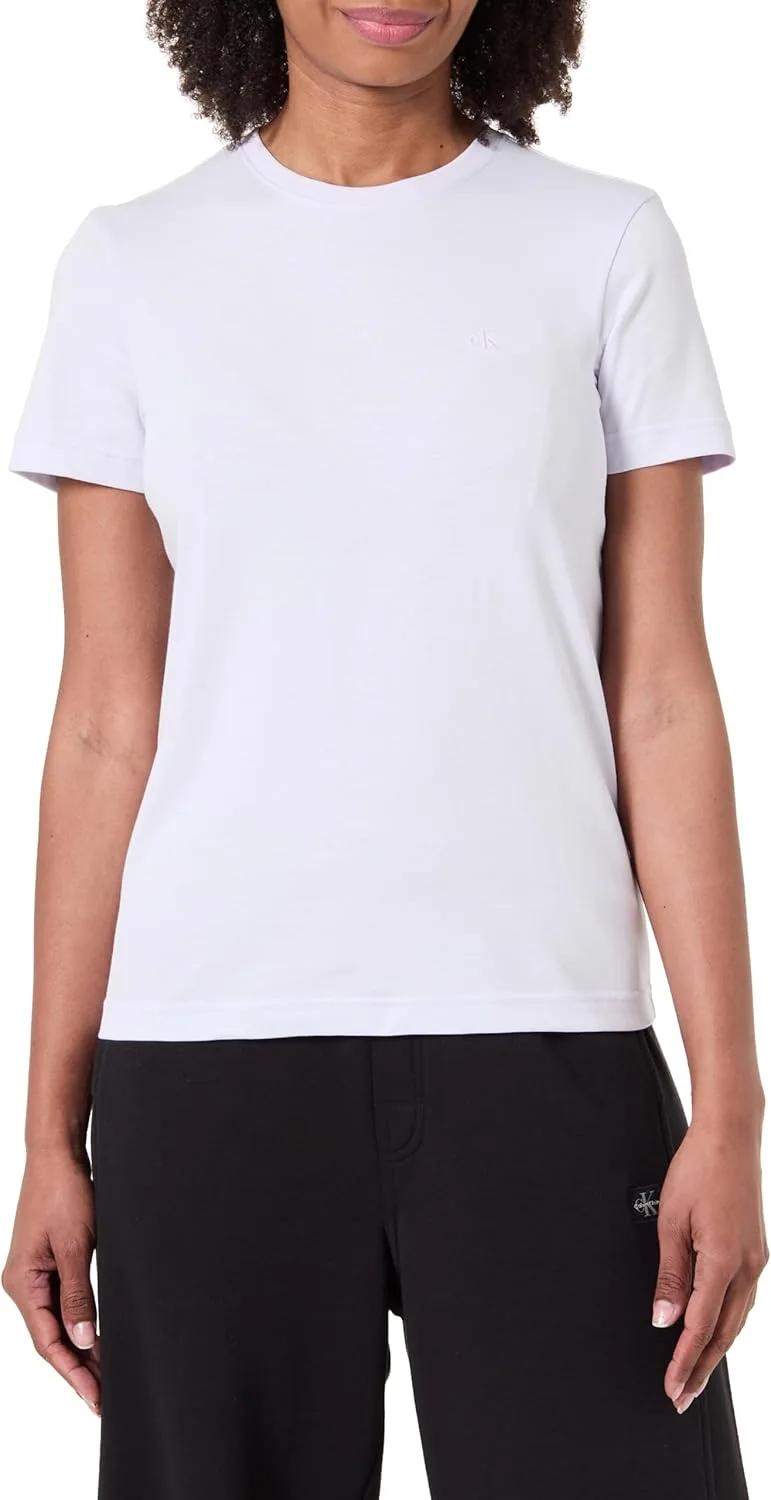 Calvin Klein ▫️ Women's Short Sleeve Archive Jersey tee com gola redonda