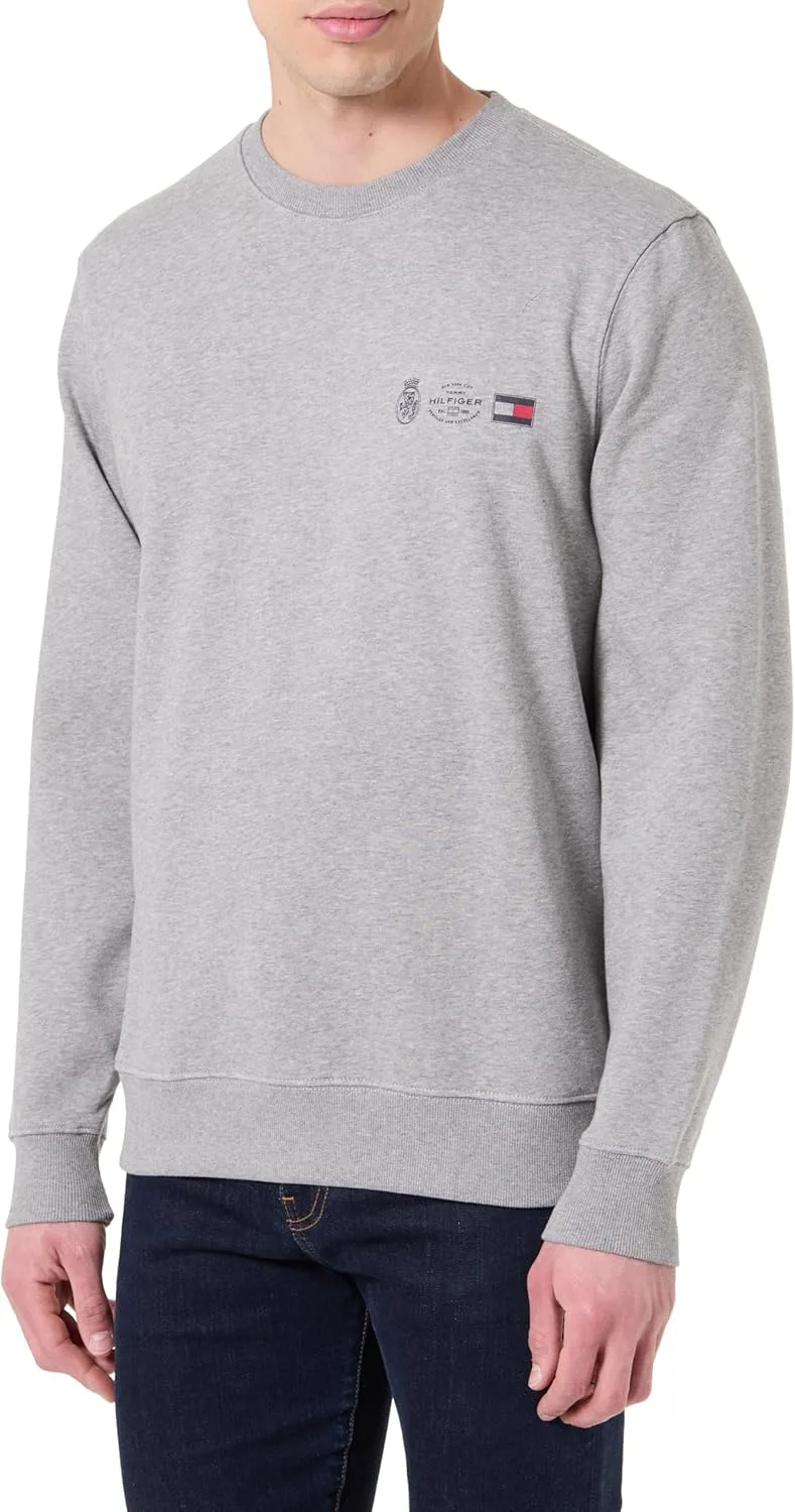 Tommy Hilfiger ▫️ Small Crest Outline Crew Neck Mw0mw40863 Sweatshirt sem botões para homem