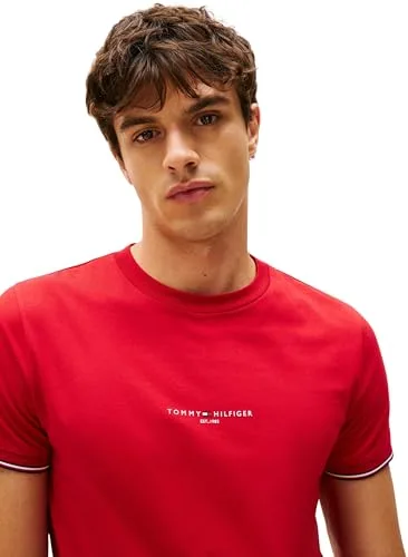 Tommy Hilfiger ▫️ Camiseta de manga curta para homem com logótipo «Tipped» e gola redonda 2