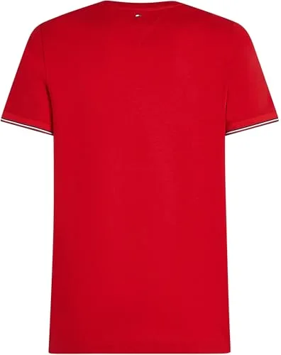 Tommy Hilfiger ▫️ Camiseta de manga curta para homem com logótipo «Tipped» e gola redonda 4