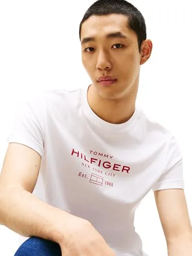 Tommy Hilfiger ▫️ Hilfiger Stack Graphic tee Mw0mw40002 Camiseta de manga curta para homem 3