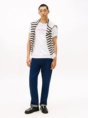 Tommy Hilfiger ▫️ Hilfiger Stack Graphic tee Mw0mw40002 Camiseta de manga curta para homem 4