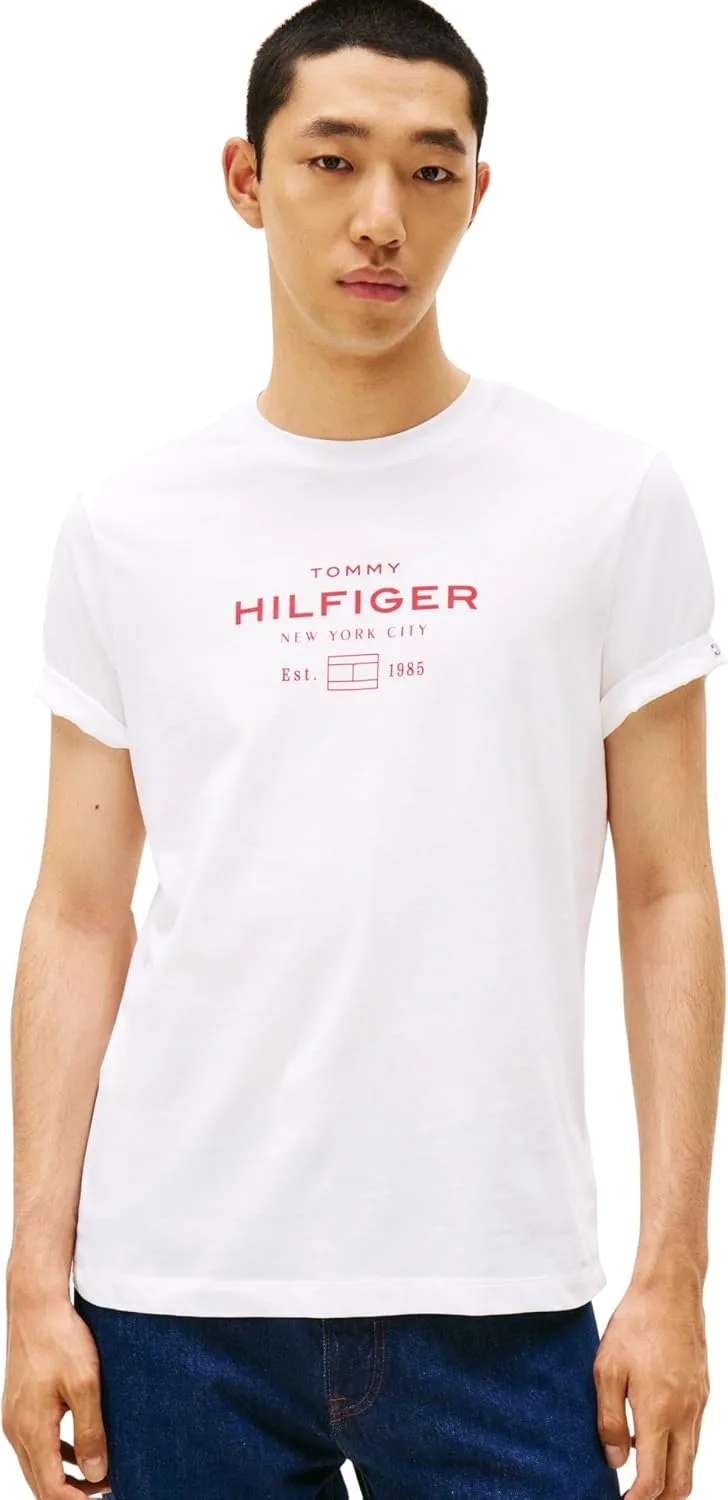 Tommy Hilfiger ▫️ Hilfiger Stack Graphic tee Mw0mw40002 Camiseta de manga curta para homem
