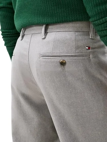 Tommy Hilfiger ▫️ Calças chino de homem Denton Brushed Marl, corte reto 3