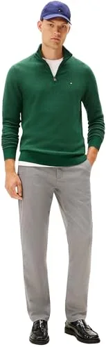 Tommy Hilfiger ▫️ Calças chino de homem Denton Brushed Marl, corte reto 4