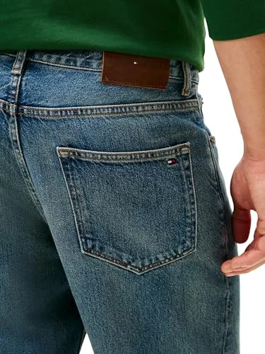 Tommy Hilfiger ▫️ Calças de ganga para homem, modelo Harlem Marcus, cinzentas, tamanho médio 3