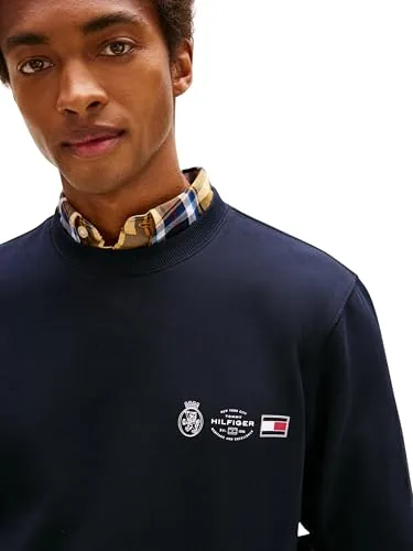 Tommy Hilfiger ▫️ Camisola para homem, tamanho S, com contorno do emblema e gola redonda 3