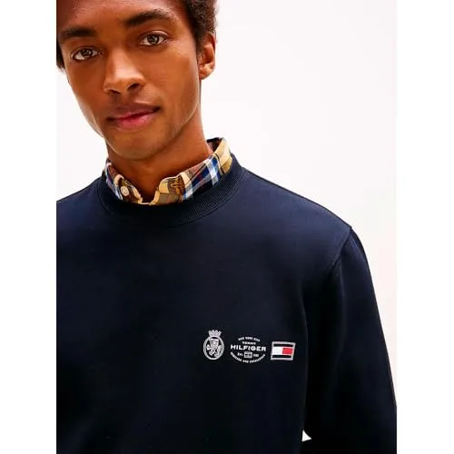 Tommy Hilfiger ▫️ Camisola para homem, tamanho S, com contorno do emblema e gola redonda 4