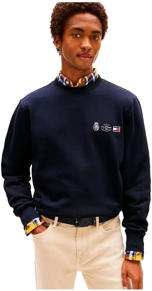 Tommy Hilfiger ▫️ Camisola de malha para homem Pequena Crest Outline Crewneck