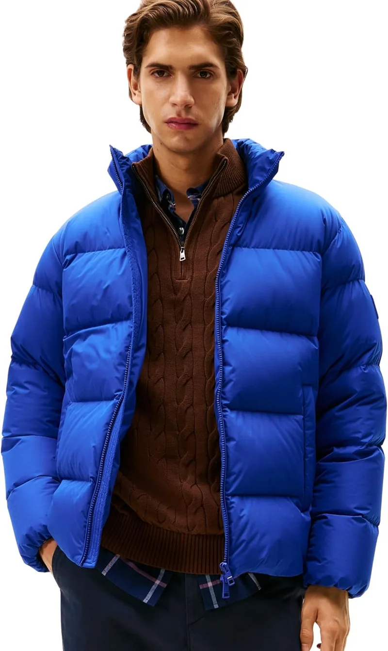 Tommy Hilfiger ▫️ Casaco acolchoado para homem Down Stand com gola alta