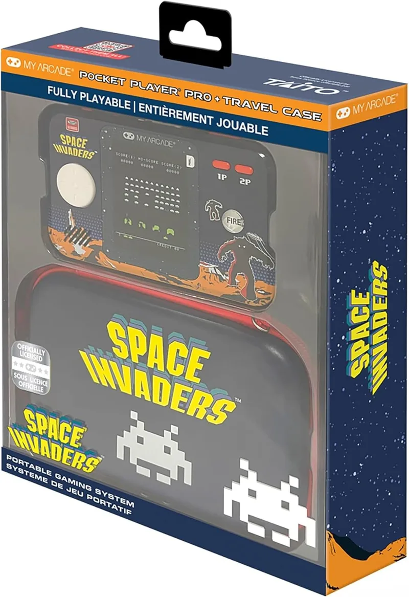 MY ARCADE ▫️ DGUNL-7150 Space Invaders Pocket Player Pro - Sistema de jogos portátil com estojo de transporte