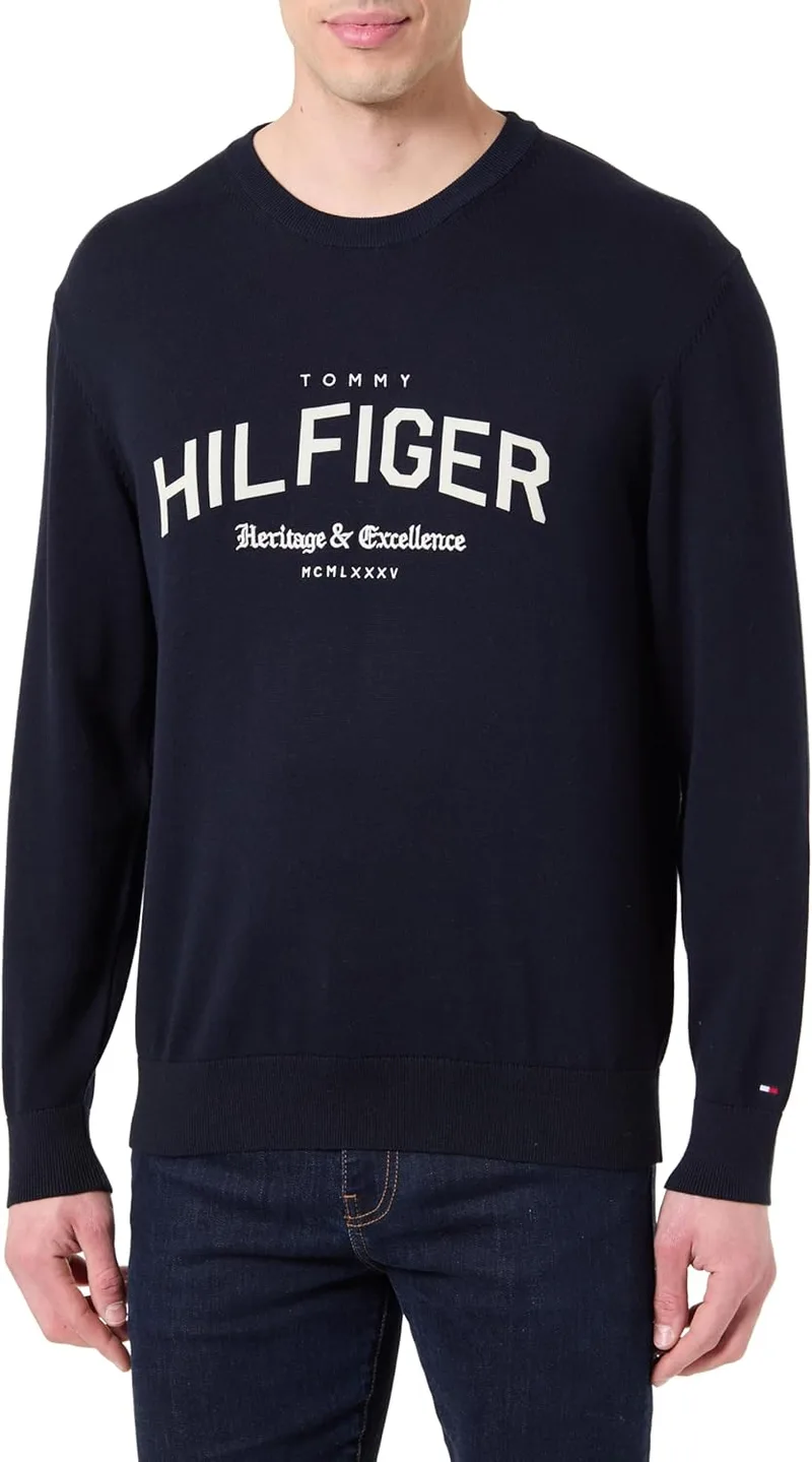 Tommy Hilfiger ▫️ Camisola com gola redonda Brand Identity para homem