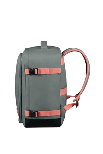 American Tourister ▫️ Take2Cabin - Ryanair Mala de Cabine 25 x 20 x 40 cm, 24 l, 0,50 kg, Bagagem de Mão, Mochila de Avião Tamanho S para Colocar Debaixo do Assento, Grau/Rosa (Sage/Coral) 3