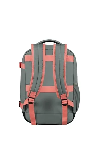 American Tourister ▫️ Take2Cabin - Ryanair Mala de Cabine 25 x 20 x 40 cm, 24 l, 0,50 kg, Bagagem de Mão, Mochila de Avião Tamanho S para Colocar Debaixo do Assento, Grau/Rosa (Sage/Coral) 4
