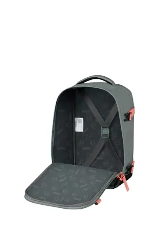 American Tourister ▫️ Take2Cabin - Ryanair Mala de Cabine 25 x 20 x 40 cm, 24 l, 0,50 kg, Bagagem de Mão, Mochila de Avião Tamanho S para Colocar Debaixo do Assento, Grau/Rosa (Sage/Coral) 5