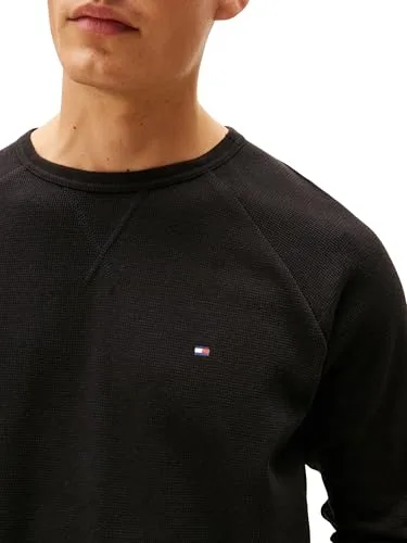 Tommy Hilfiger ▫️ Camisola de manga comprida para homem, com padrão waffle e gola redonda 3