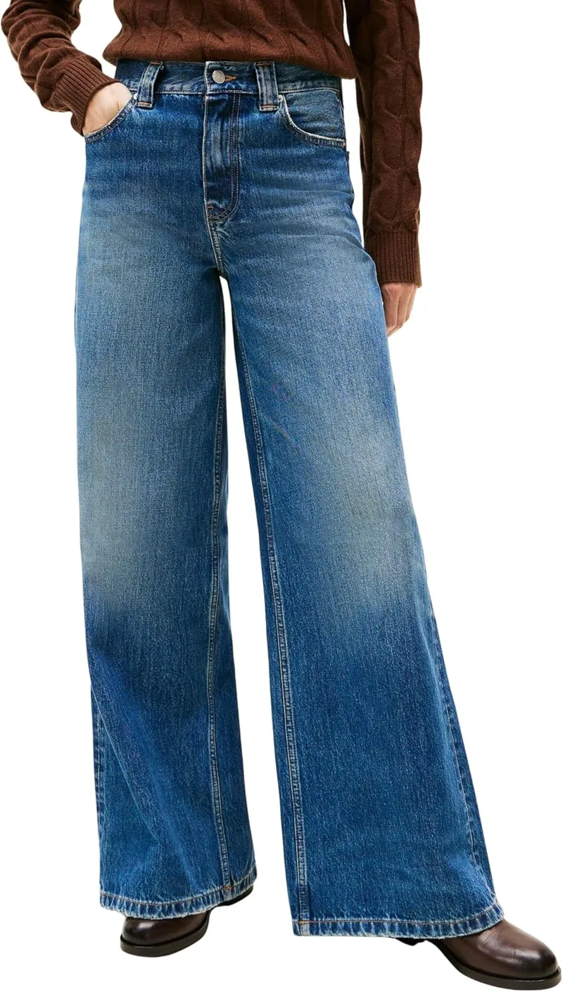 Tommy Hilfiger ▫️ Dnm Kris 70's Wide Leg HW Ww0ww46731 - Outras calças de ganga para mulher