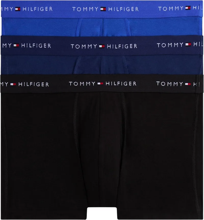 Tommy Hilfiger ▫️ Cuecas boxer para homem Conjunto de 3 cuecas com cintura com logótipo