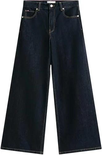 Tommy Hilfiger ▫️ Calças de ganga para mulher, estilo Rinse 70's, perna larga, cintura alta 5