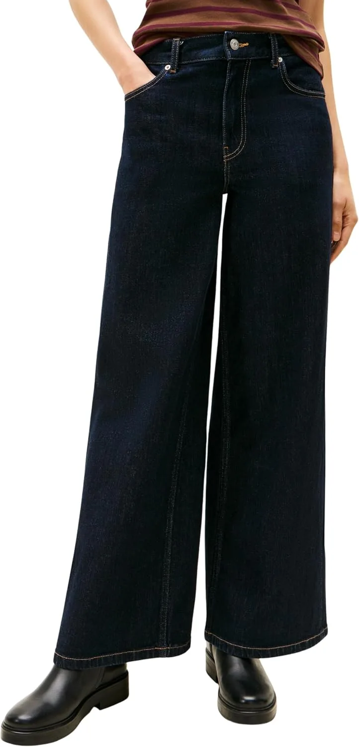 Tommy Hilfiger ▫️ Calças de ganga para mulher, estilo Rinse 70's, perna larga, cintura alta