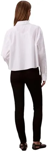 Calvin Klein ▫️ Calvín Klein Calças de Ganga Skinny de Cintura Alta CK Classic Lv047d740g - Calças de Ganga para Mulher 2