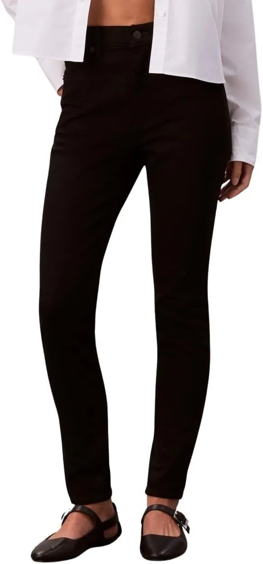 Calvin Klein ▫️ Calvín Klein Calças de Ganga Skinny de Cintura Alta CK Classic Lv047d740g - Calças de Ganga para Mulher