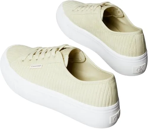 Calvin Klein ▫️ Vulc Flatf Lace Up Corduroy CK Yw0yw02005, com parte superior baixa, para mulher 2