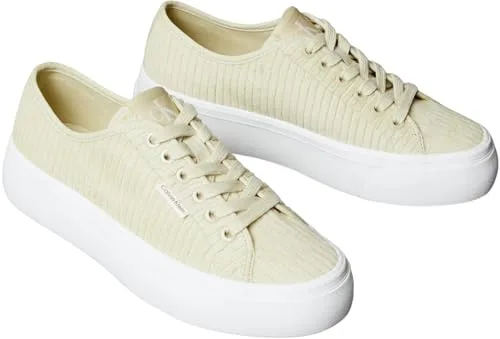 Calvin Klein ▫️ Vulc Flatf Lace Up Corduroy CK Yw0yw02005, com parte superior baixa, para mulher 3