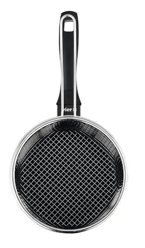 VIER ▫️ Panela de fritura por indução em alumínio antiaderente, Ø 18 cm, capacidade de 2,15 litros (72,8 Oz), base para indução compatível com todos os tipos de fogões, pega ergonómica isolante, bico de servir. 4