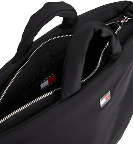 Tommy Hilfiger ▫️ Pasta para portátil masculina «Foundation» com bolso exterior, Preto (Black), Tamanho Único 4