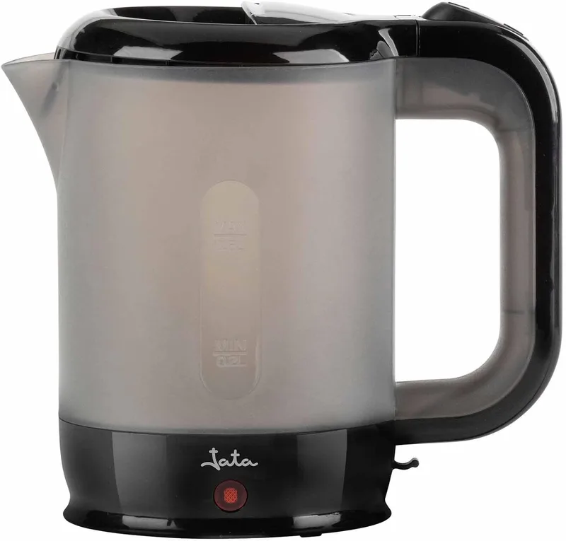 Jata ▫️ JEHA1240 - Fervedor elétrico de água 0,5 L 900 W, mini-fervedor compacto sem BPA, desligamento automático, proteção contra fervura a seco, resistência oculta, indicador de nível de água
