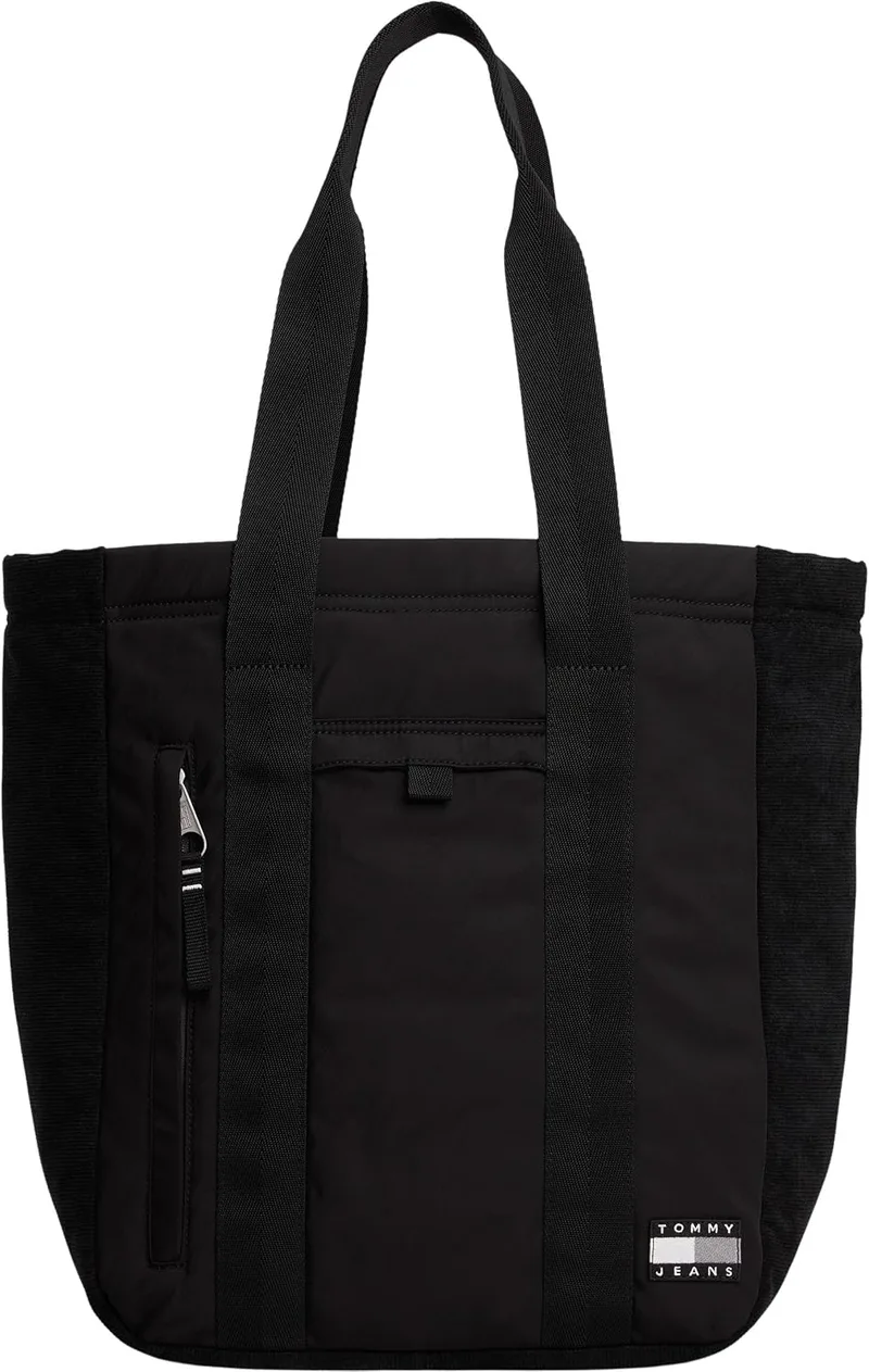 Tommy Jeans ▫️ Mala Tote para Homem «Daily Tech» com fecho de correr, Preto (Black), Tamanho Único